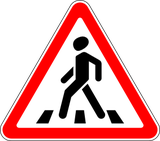 Warnung vor einem Fußgängerüberweg.