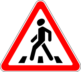 Warnung vor einem Fußgängerüberweg.