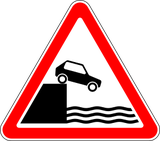 Warnung vor Kai oder Ufer.