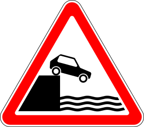 Warnung vor Kai oder Ufer.