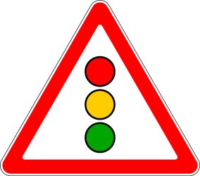 Warnung vor Ampeln voraus.