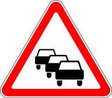 Warnung vor Verkehrsstaus.