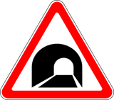Warnung vor einem Tunnel.