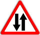 Warnung vor Gegenverkehr.