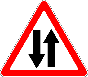 Warnung vor Gegenverkehr.