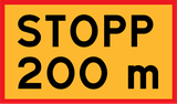 Stopp in ... Metern.