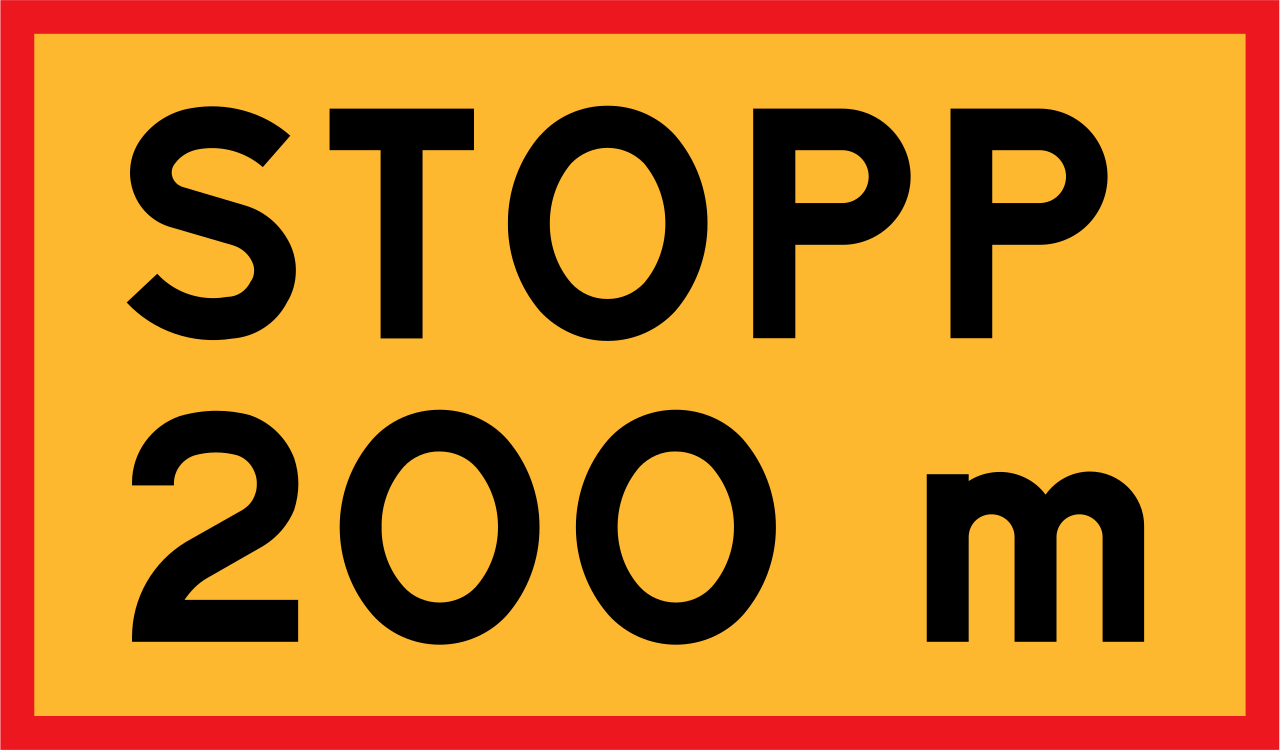 Stopp in ... Metern.