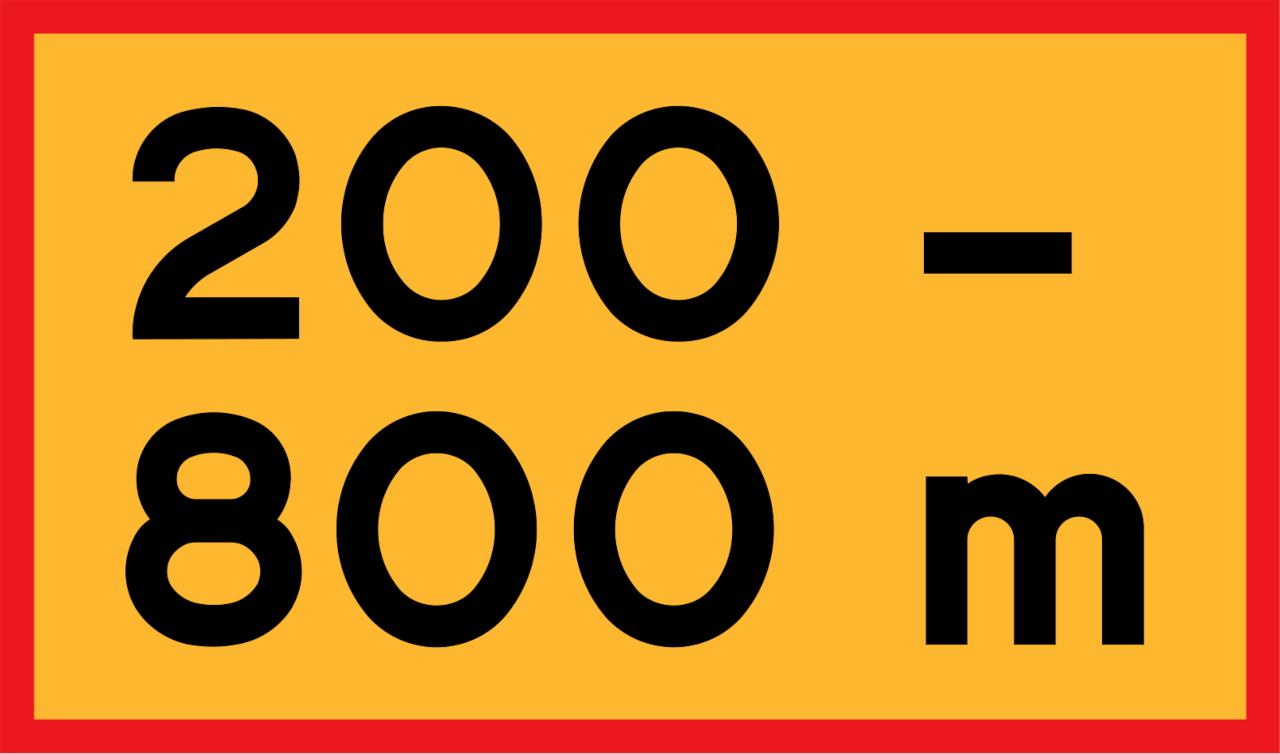 In ... Metern für ... Meter.