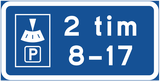 Parkscheibenpflicht, höchstens 2 Stunden.