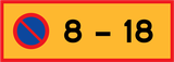 Parken zu den angegebenen Zeiten verboten oder erlaubt.