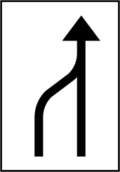 Ende eines Fahrstreifens.