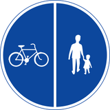 Getrennter Geh- und Radweg vorgeschrieben.