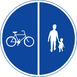 Getrennter Geh- und Radweg vorgeschrieben.
