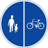 Getrennter Geh- und Radweg vorgeschrieben.