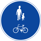 Gemeinsamer Geh- und Radweg vorgeschrieben.