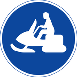 Vorgeschriebener Weg für Schneemobile.