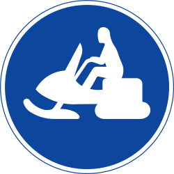 Vorgeschriebener Weg für Schneemobile.