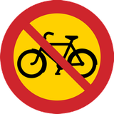 Radfahrer verboten.