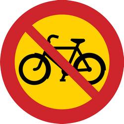 Radfahrer verboten.