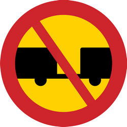 Lastwagen mit Anhänger verboten.