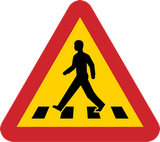 Warnung vor einem Fußgängerüberweg.