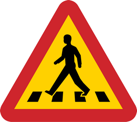 Warnung vor einem Fußgängerüberweg.