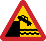 Warnung vor Kai oder Ufer.