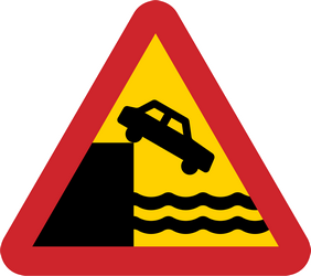 Warnung vor Kai oder Ufer.