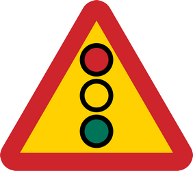 Warnung vor Ampeln voraus.