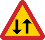 Warnung vor Gegenverkehr.