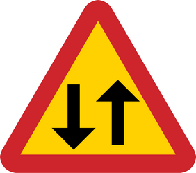 Warnung vor Gegenverkehr.
