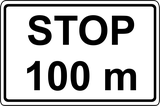 Stopp in ... Metern.