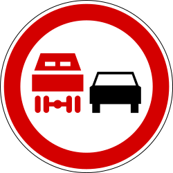 Overtaking prohibited for trucks.
