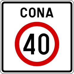 Start of a zone with speed limit.