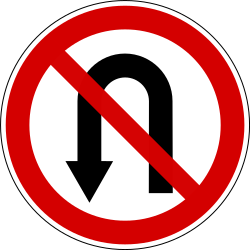 Turning around prohibited (U-turn).