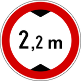 Fahrzeuge über angegebener Höhe verboten.