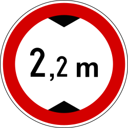 Vehicles higher than indicated prohibited.