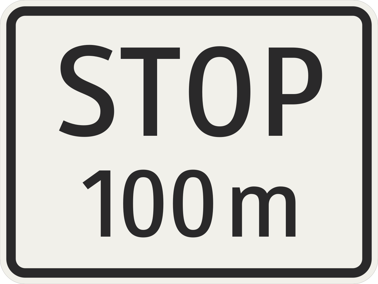 Stopp in ... Metern.