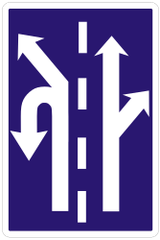Distribución de carriles y sentidos.