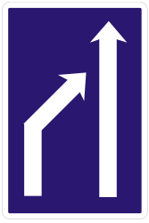 Ende eines Fahrstreifens.