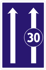 Velocidad mínima del carril.