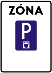 Beginn einer gebührenpflichtigen Parkzone.