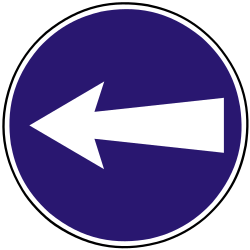 Links fahren vorgeschrieben.