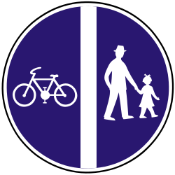 Getrennter Geh- und Radweg vorgeschrieben.