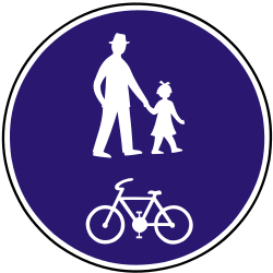 Gemeinsamer Geh- und Radweg vorgeschrieben.