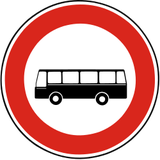 Autobuses prohibidos.