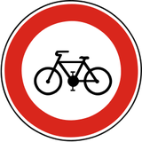 Ciclistas prohibidos.