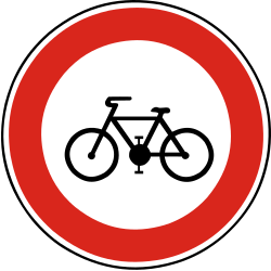 Ciclistas prohibidos.