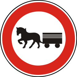 Pferdefuhrwerke verboten.