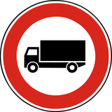 Camiones prohibidos.